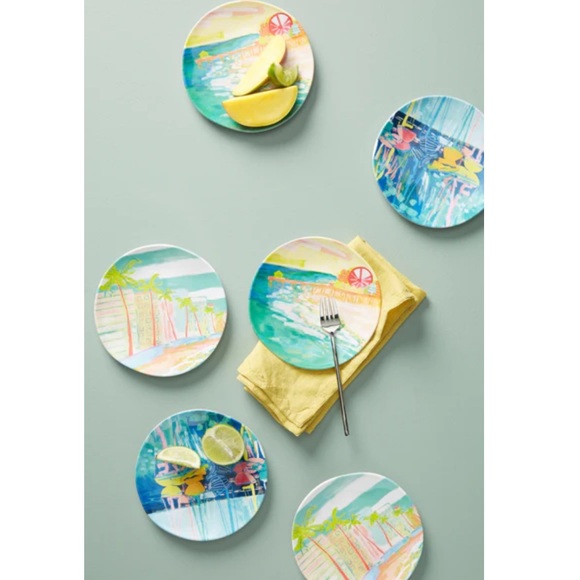 Anthropologie Blakely Made for Anthropologie Tropical Beach Plates Set - Picture 8 of 10